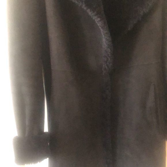 Blue Duck Black Shearling Coat - Picture 2 of 12